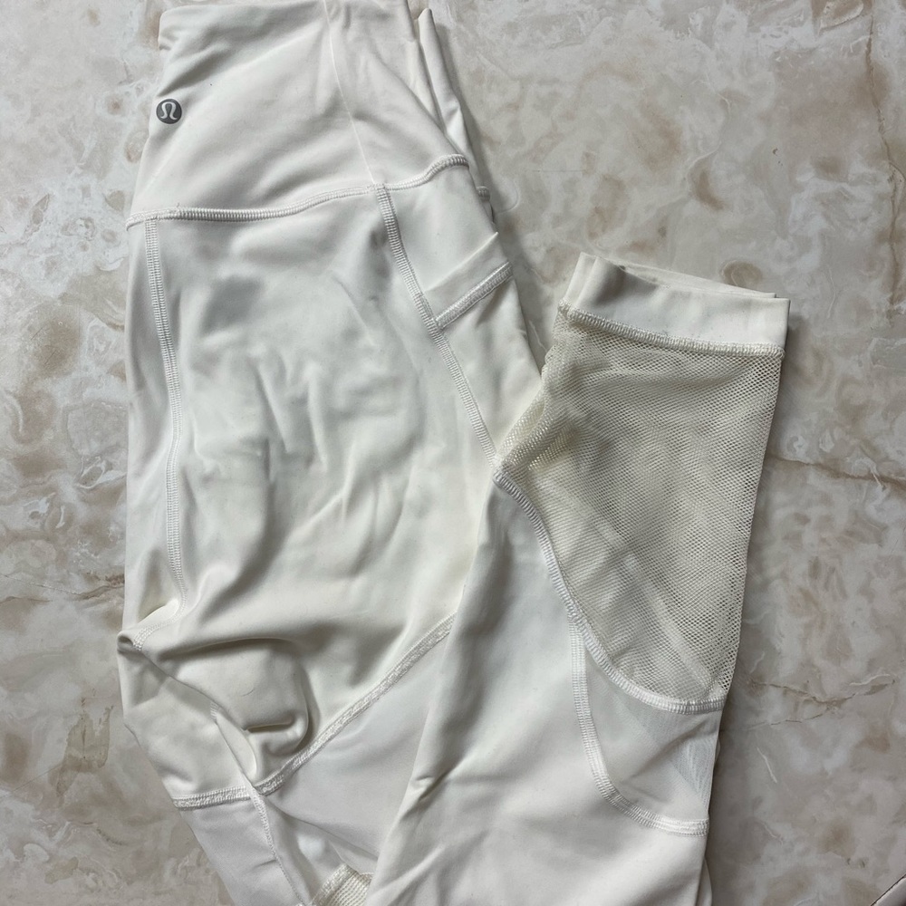 White Lululemon Mesh Leggings